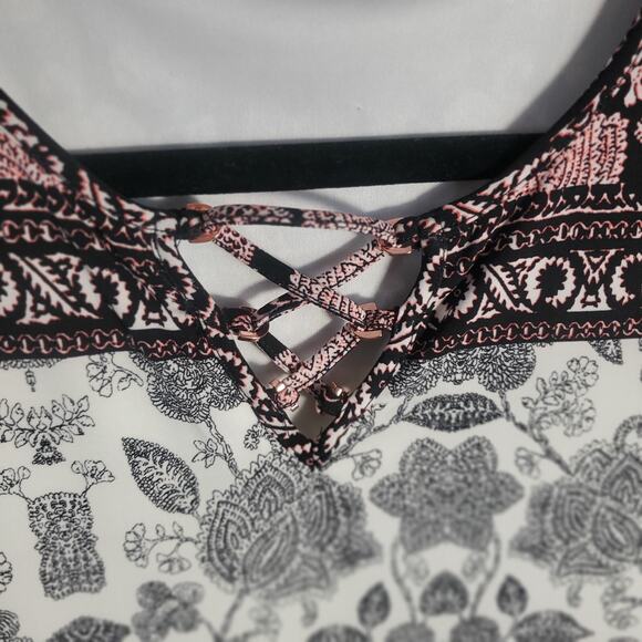 Ivanka Trump Sleeveless Knit Dress Size S/P Boho Floral Striped Midi Stretch - Picture 4 of 9